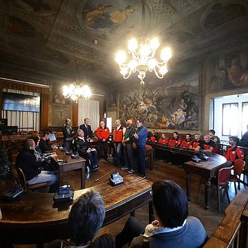 la cerimonia in Sala consiliare 1 la cerimonia in Sala consiliare 1