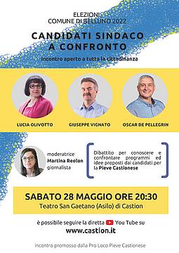 Confronto tra i candidati a Sindaco di Belluno Confronto tra i candidati a Sindaco di Belluno