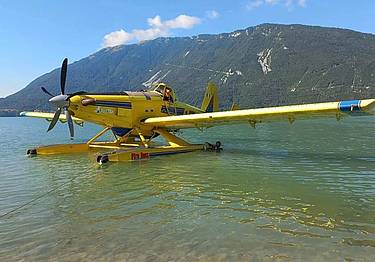 Ammaraggio di emergenza sul Lago di Santa Croce