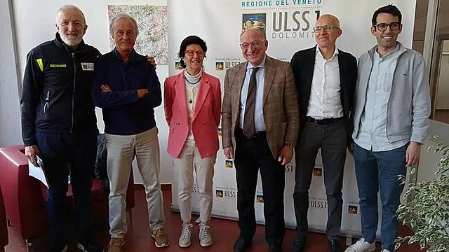 Da sinistra Sandro Cinquetti, Sandro De Col, Ester Casoni Angelini, Giuseppe Dal Ben, Andrea Ermolao e Nicola Borasio
