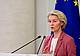 La presidente della Commissione europea in una conferenza stampa in Armenia (Afp)
