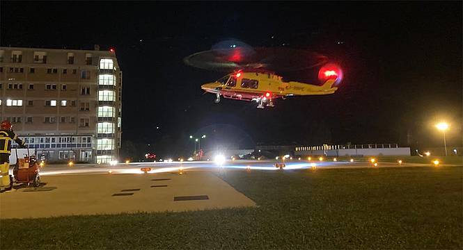 primo intervento con volo notturno in provincia di Belluno primo intervento con volo notturno in provincia di Belluno