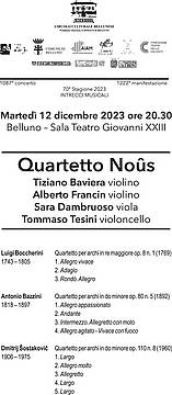Quartetto Nous - 12 dicembre 23