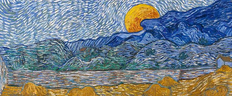 Vincent van Gogh, Paesaggio con covoni e luna nascente (particolare), 1889 © 2020 Collection Kröller-Müller Museum, Otterlo, the Netherlands; photo Rik Klein Gotink, Harderwijk Vincent van Gogh, Paesaggio con covoni e luna nascente (particolare), 1889 © 2020 Collection Kröller-Müller Museum, Otterlo, the Netherlands; photo Rik Klein Gotink, Harderwijk
