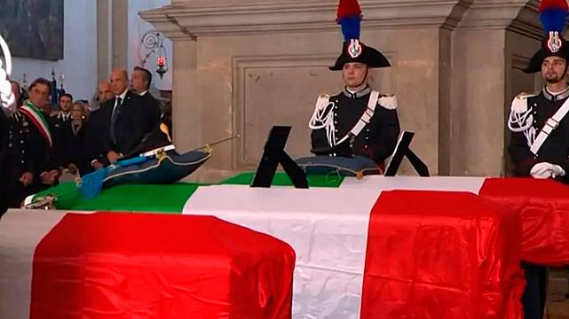 I funerali di Stato dei carabinieri uccisi - tre meravigliosi figli de'Italia migliore