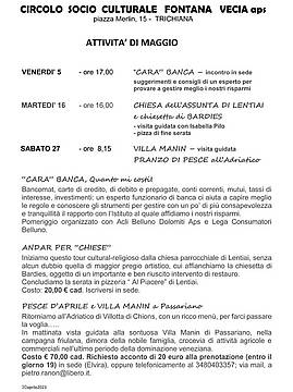 CIRCOLO SOCIO CULTURALE FONTANA VECIA - MAGGIO