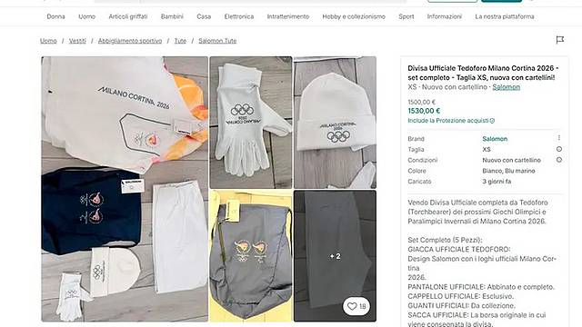 I kit dei tedofori di Milano-Cortina già in vendita online