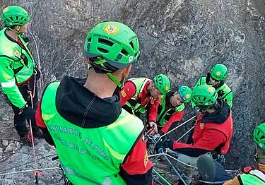 Un intervento del Soccorso alpino