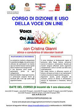 Corso di dizione e uso della voce con Cristina Gianni Corso di dizione e uso della voce con Cristina Gianni