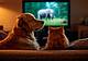 Cane e gatto davanti alla tv - Immagine generata con intelligenza artificiale/Canva