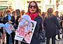La presidente Martina Semenzato a Roma, in occasione del flash mob -Non con la mia faccia-