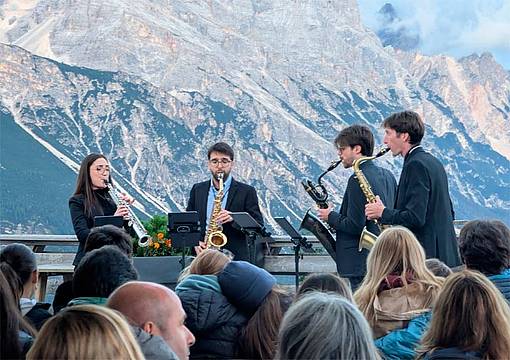 il Quartetto Saxophonie al Rifugio Col Drusciè