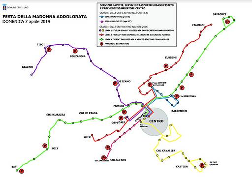 Mappa trasporti gratuiti per la Sagra del Fisciot - 2025