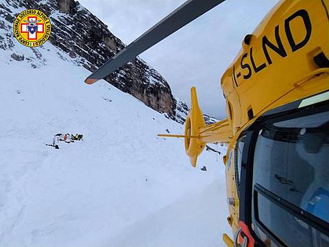 valanga caduta sotto il Rifugio Nuvolau