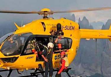 Intervento di soccorso dell'elicottero Falco
