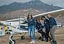 Silvia De Bon in primo piano con alcune socie del'Aeroclub Belluno