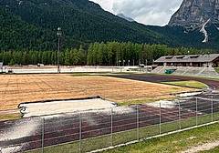 Il campo e la pista di atletica di Fiames danneggiati