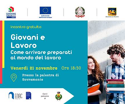 Servizi per il lavoro gratuiti per i giovani. Serata di presentazione a Sovramonte