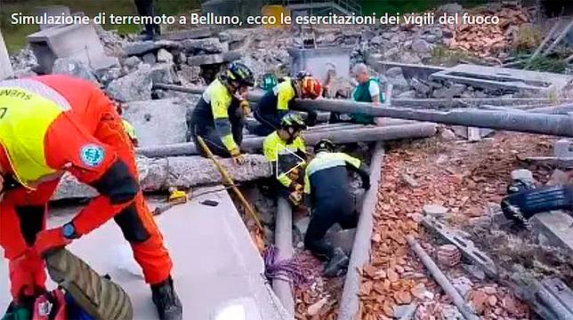 Simulazione di terremoto a Belluno