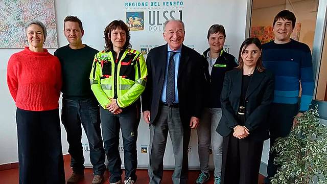 I protagonisti del progetto sperimentale dell'infermiere in pista ad Arabba