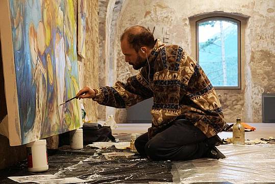 Un artista al lavoro al Forte_Foto E. Leveghi Un artista al lavoro al Forte_Foto E. Leveghi