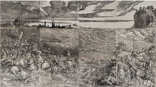 Anonimo incisore (da Tiziano), per Domenico dalle Greche - “Sommersione dell’esercito del Faraone nel Mar Rosso” ca. 1515, xilografia - Bassano del Grappa, Museo Civico Anonimo incisore (da Tiziano), per Domenico dalle Greche - “Sommersione dell’esercito del Faraone nel Mar Rosso” ca. 1515, xilografia - Bassano del Grappa, Museo Civico