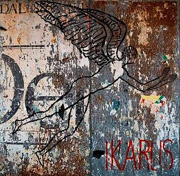 Ikarus, 1999, sovrapittura su lamiera Ikarus, 1999, sovrapittura su lamiera