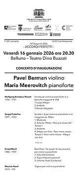 2026 - Concerto di inaugurazione della 73a Stagione concertistica "Accordi perfetti"