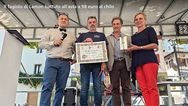 Il fagiolo di Lamon battuto all'asta a 98 euro al chilo