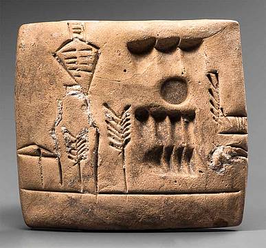 per Collecto -Tavoletta con pittogrammi Cultura Tardo Uruk 3300-3100 a.C., argilla