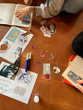 Collage e colori per la Giornata dell'arte degli studenti del Canossiano alla Galleria Rizzarda