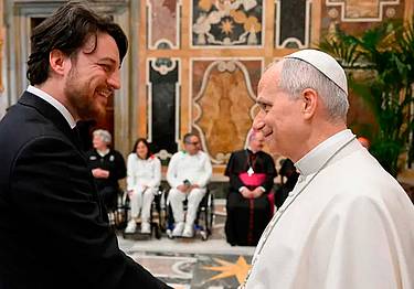 L'incontro tra Alberto Stefani e Papa Leone XIV