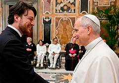 L'incontro tra Alberto Stefani e Papa Leone XIV