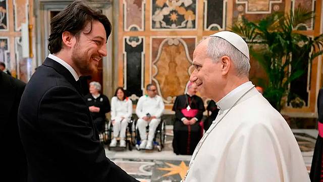 L'incontro tra Alberto Stefani e Papa Leone XIV
