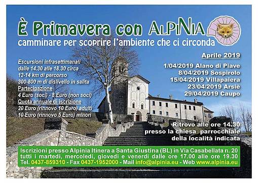 Escursioni  Aprile  2019 Alpinia Itinera