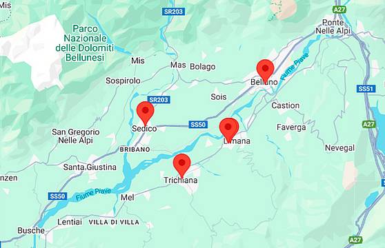 Le piazze nel Bellunese