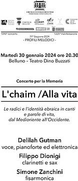 Concerto per la Memoria - L'chaim/Alla vita