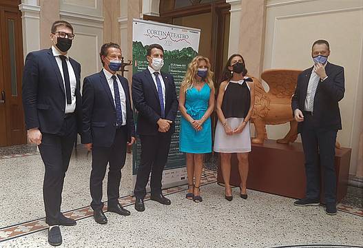da sx Edoardo Bottacin_Gianpietro Ghedina_Cristiano Corazzari_Valentina Noce_Michela Manaigo di Musincantus_Andrea Trevisi Festival Vivavoce