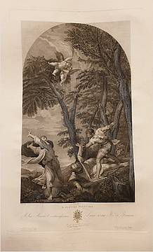 Felice Zuliani da Tiziano Vecellio, Martirio di San Pietro Martire, litografia, ante 1867