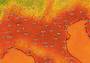 Le temperature previste nel weekend (Windy) Le temperature previste nel weekend (Windy)