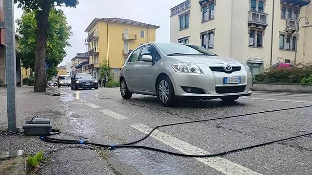 I sensori conta-auto in viale Fantuzzi