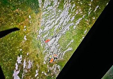 in un canalone al rientro dalla Ferrata Costacurta sul Teverone