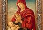 Giovanni Bellini, Madonna in adorazione con bambino dormiente, tempera su tavola