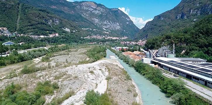La secca del Piave nei pressi di Longarone, Belluno