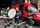 Vigili del fuoco durante l'esercitazione