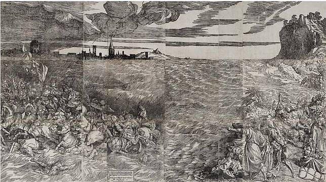 Anonimo incisore (da Tiziano), per Domenico dalle Greche “Sommersione dell’esercito del Faraone nel Mar Rosso” ca. 1515, xilografia - Bassano del Grappa, Museo Civico Anonimo incisore (da Tiziano), per Domenico dalle Greche “Sommersione dell’esercito del Faraone nel Mar Rosso” ca. 1515, xilografia - Bassano del Grappa, Museo Civico