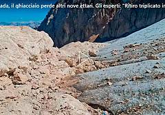 Marmolada perde altri nove ettari. Marmolada perde altri nove ettari.