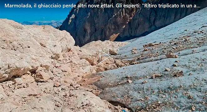 Marmolada perde altri nove ettari.