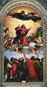 Tiziano Vecellio - L'Assunta 1516-1518 olio su tavola Basilica di S.Maria Gloriosa dei Frari - Venezia