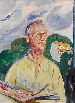 Edvard Munch, Autoritratto con la tavolozza, 1926, collezione privata Edvard Munch, Autoritratto con la tavolozza, 1926, collezione privata